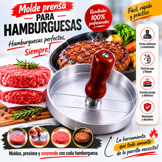 Molde prensa para hamburguesa