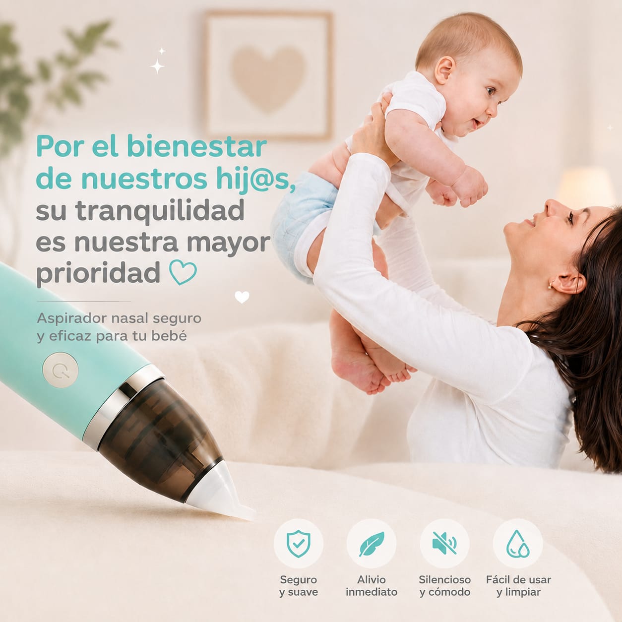 Aspirador Nasal Eléctrico para Bebés
