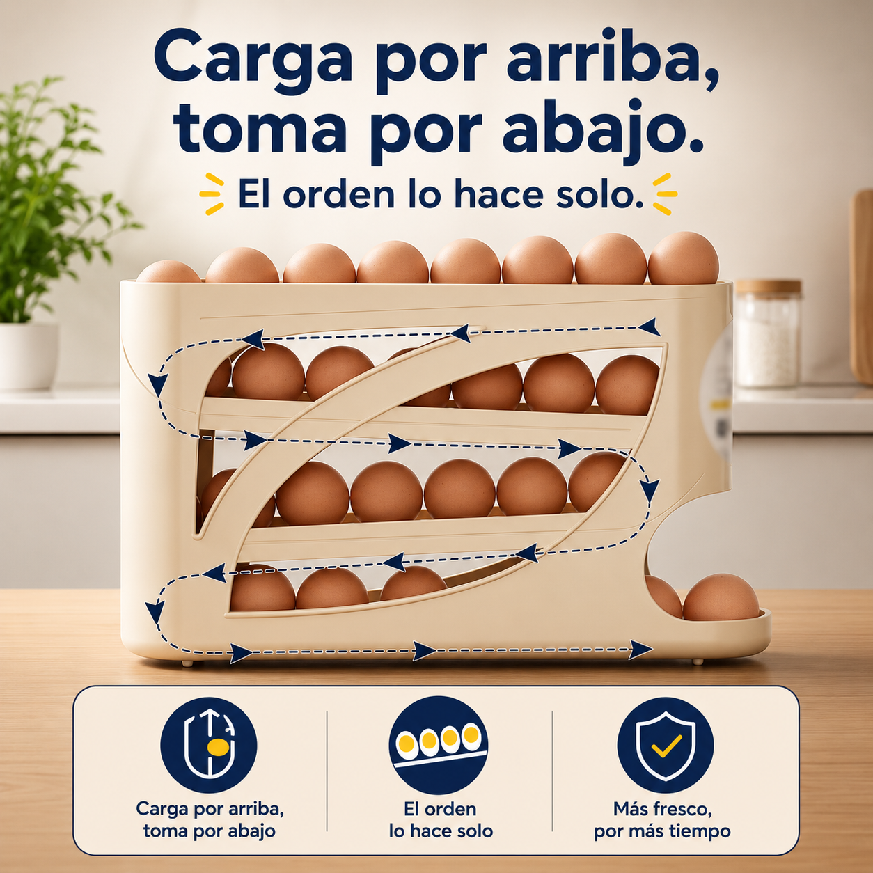 DISPENSADOR DE HUEVOS 4 NIVELES ¡OFERTA 2 X 1!