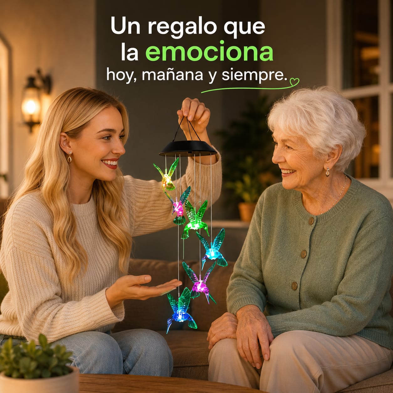 COLGANTE SOLAR DECORATIVO COLIBRÍES