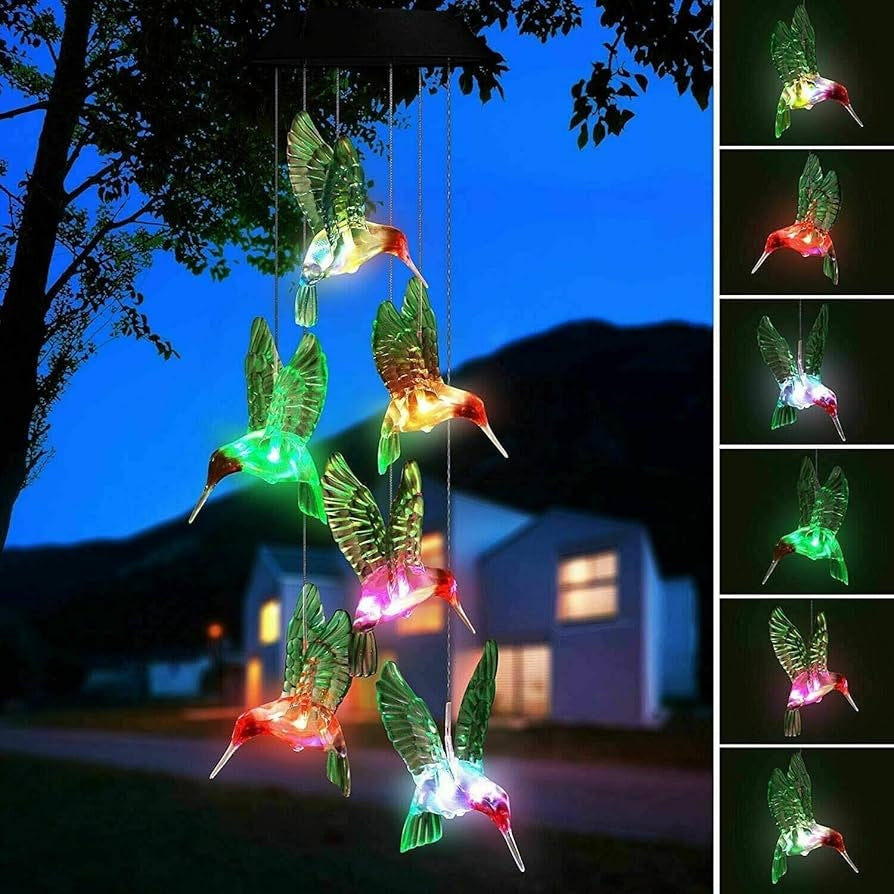 COLGANTE SOLAR DECORATIVO COLIBRÍES